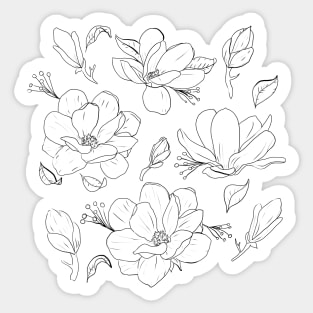 Magnolia Flowers Sticker